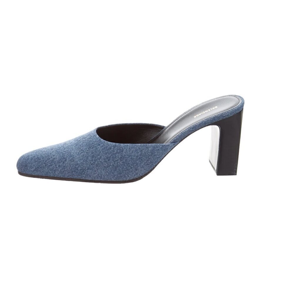 Balenciaga Blue Denim Mules Almond Toe size 37.5